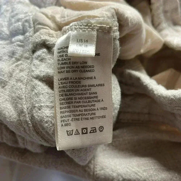 Free People High Waisted Cropped Linen Blend Pants Size 14 - Picture 4 of 6